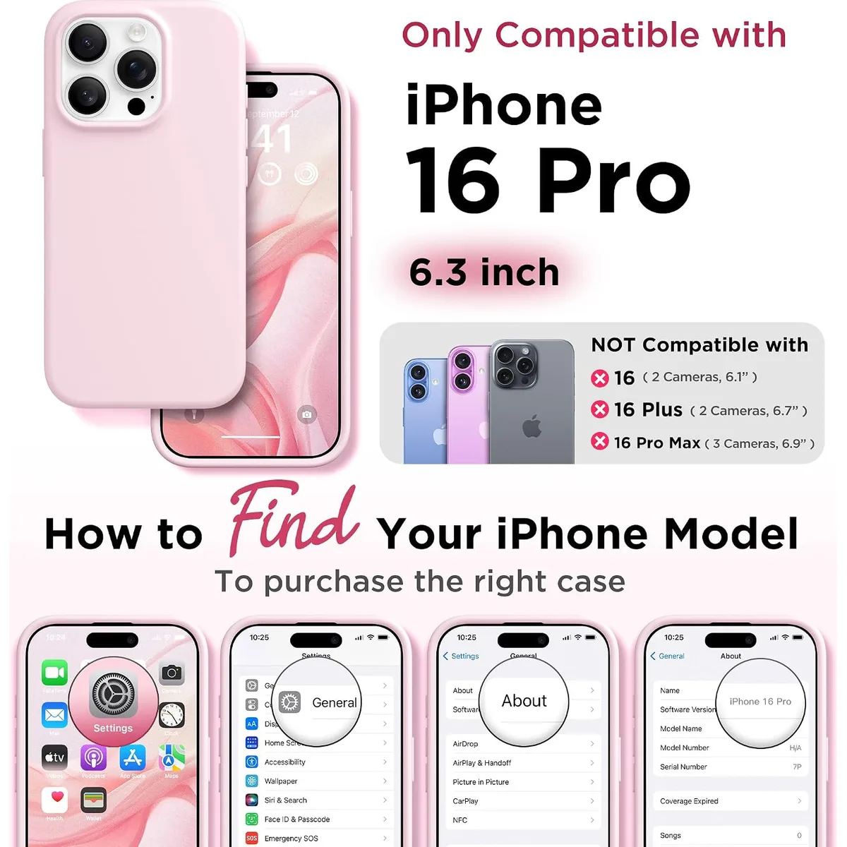 GolbinBox Magnetic for iPhone 16 Pro Case, Silicone Cover, Chalk Pink — image 2