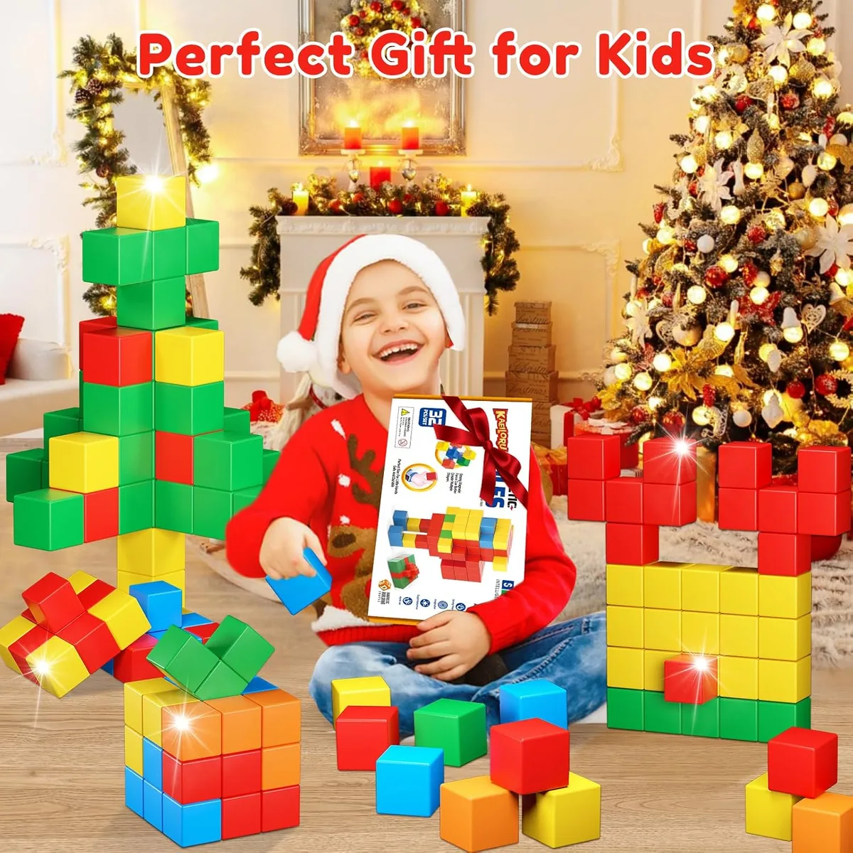 KAEILORU Magnetic Blocks 32PCS Magnetic Building Block for Toddler Age 3-5 — image 6