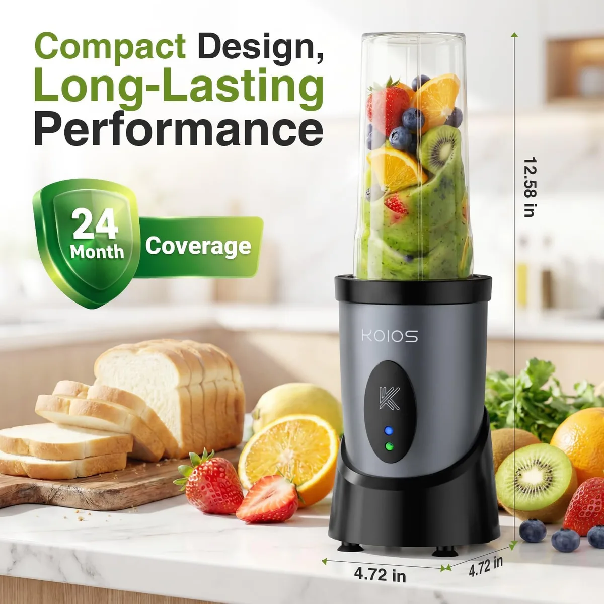 KOIOS Smoothie Blender Kitchen, 900W Personal Blenders with 3 To-Go Cups — image 5