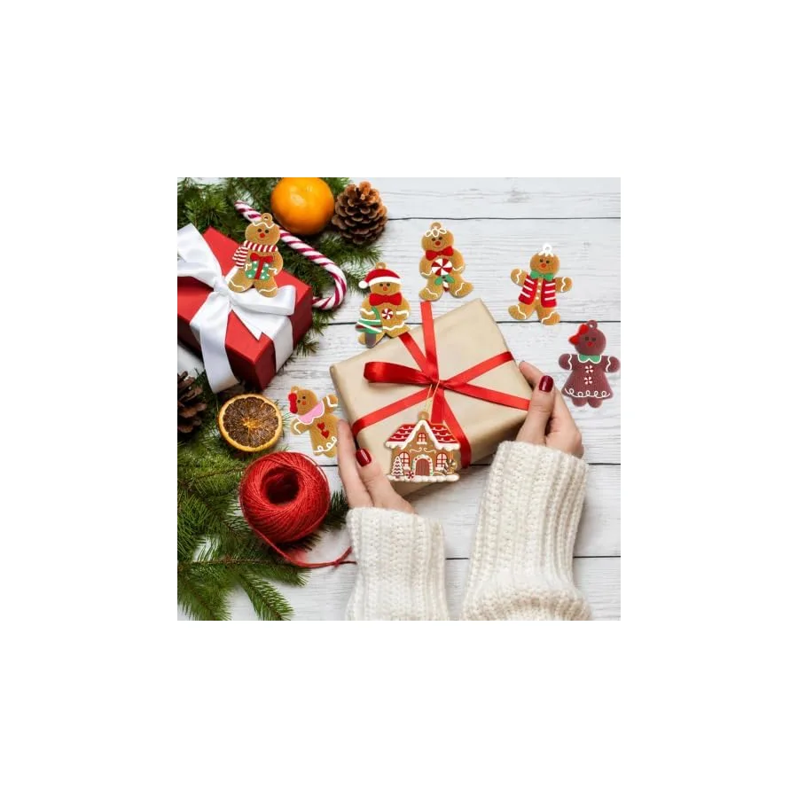 kockuu 16pcs Gingerbread Man Ornaments for Christmas Tree Decorations — image 4
