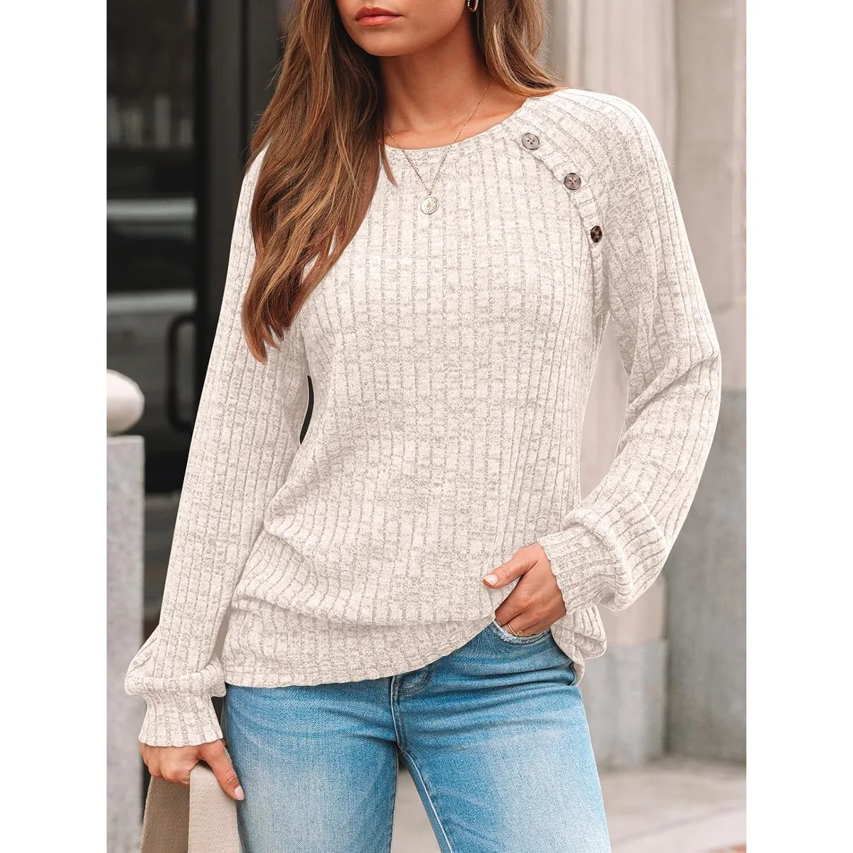 AUTOMET Womens Long Sleeve Shirts Fall Sweaters Business Casual Tops Blouse — image 2