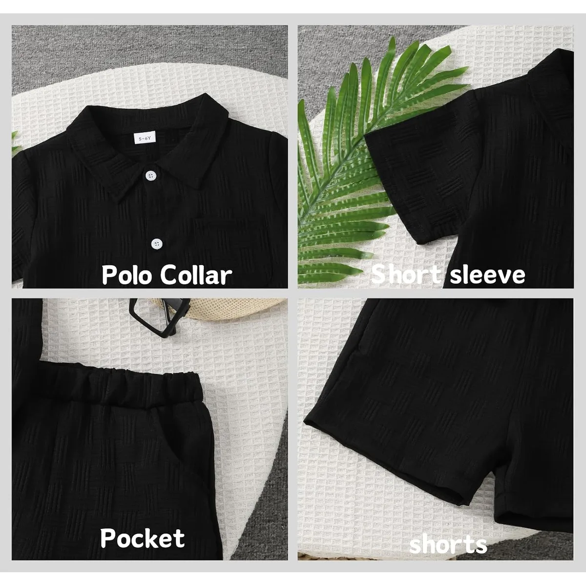 Size 2-6 Years Toddler Boys Clothes 2 Piece Summer Outfit Short Sleeve Button Down Shirt Top and Shorts Set — image 7