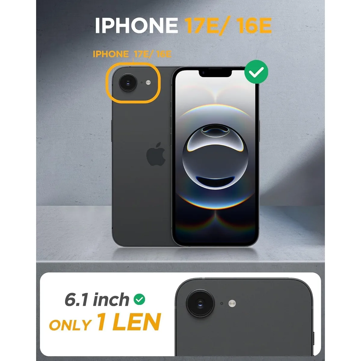 Miracase for iPhone 17e Case & iPhone 16e Case, Full-Body Phone with Built-in Glass Screen Protector, [Magnetic with MagSafe] Military Drop Proof 17 E/ 16 E Cover Bumper 6.1 inch, Black — image 6