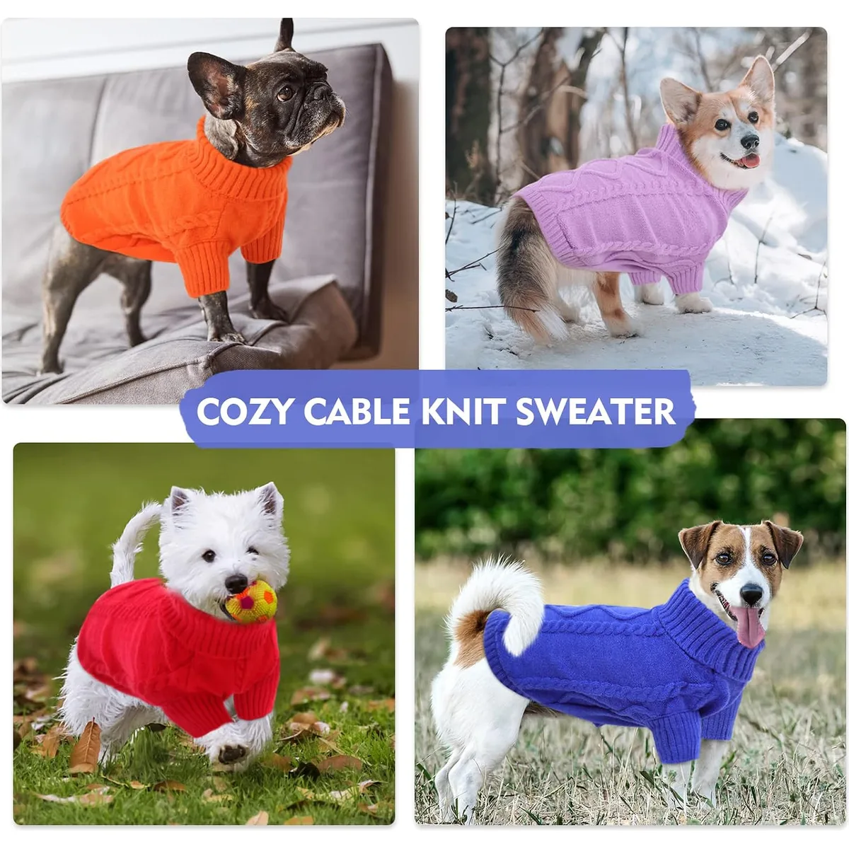 Queenmore Small Dog Sweater for Small Dogs Girl, Winter Dogs/Cats Pullover — image 8