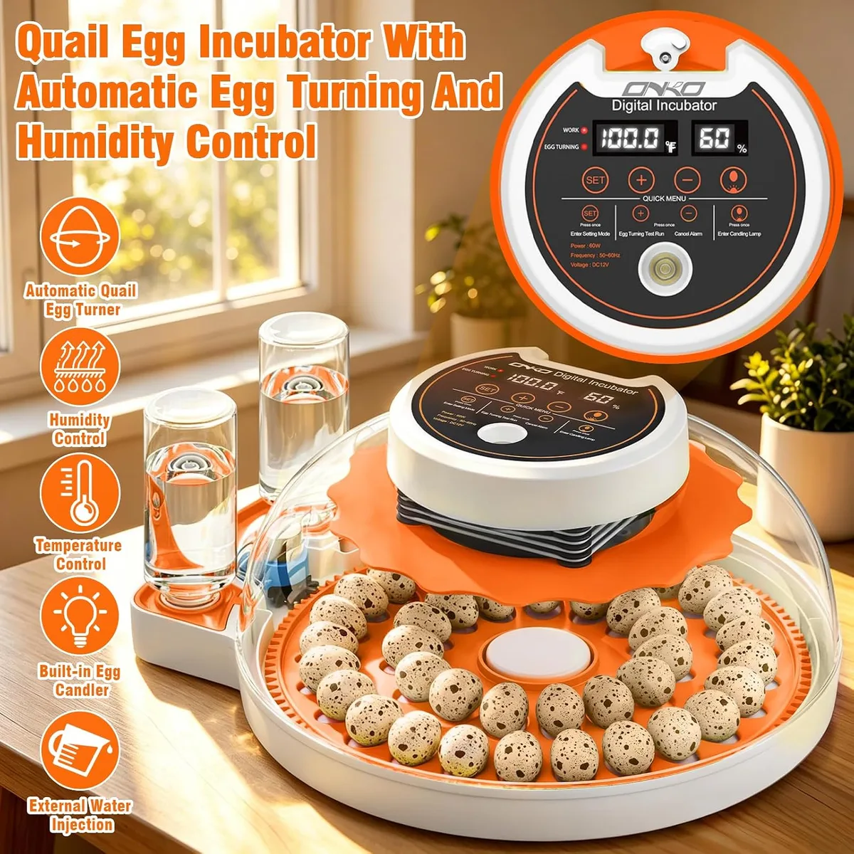 Quail Egg Incubator with Automatic Turner and Humidity Control — image 2
