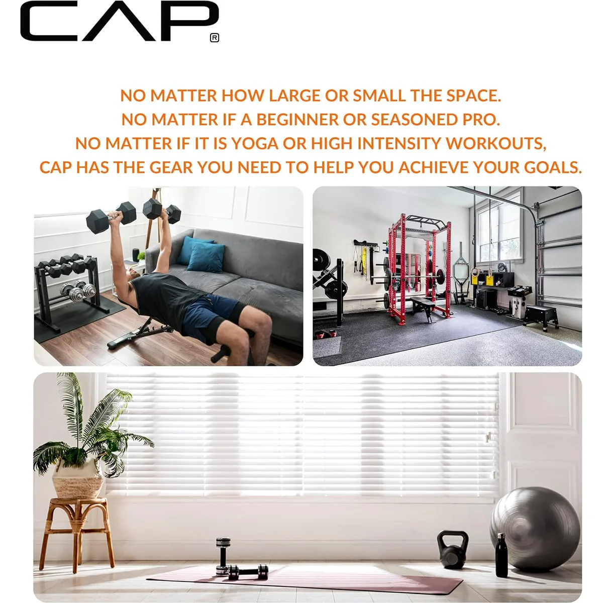 CAP Barbell 1/2-Inch High Density Exercise Yoga Mat with Strap | Multiple Options — image 8