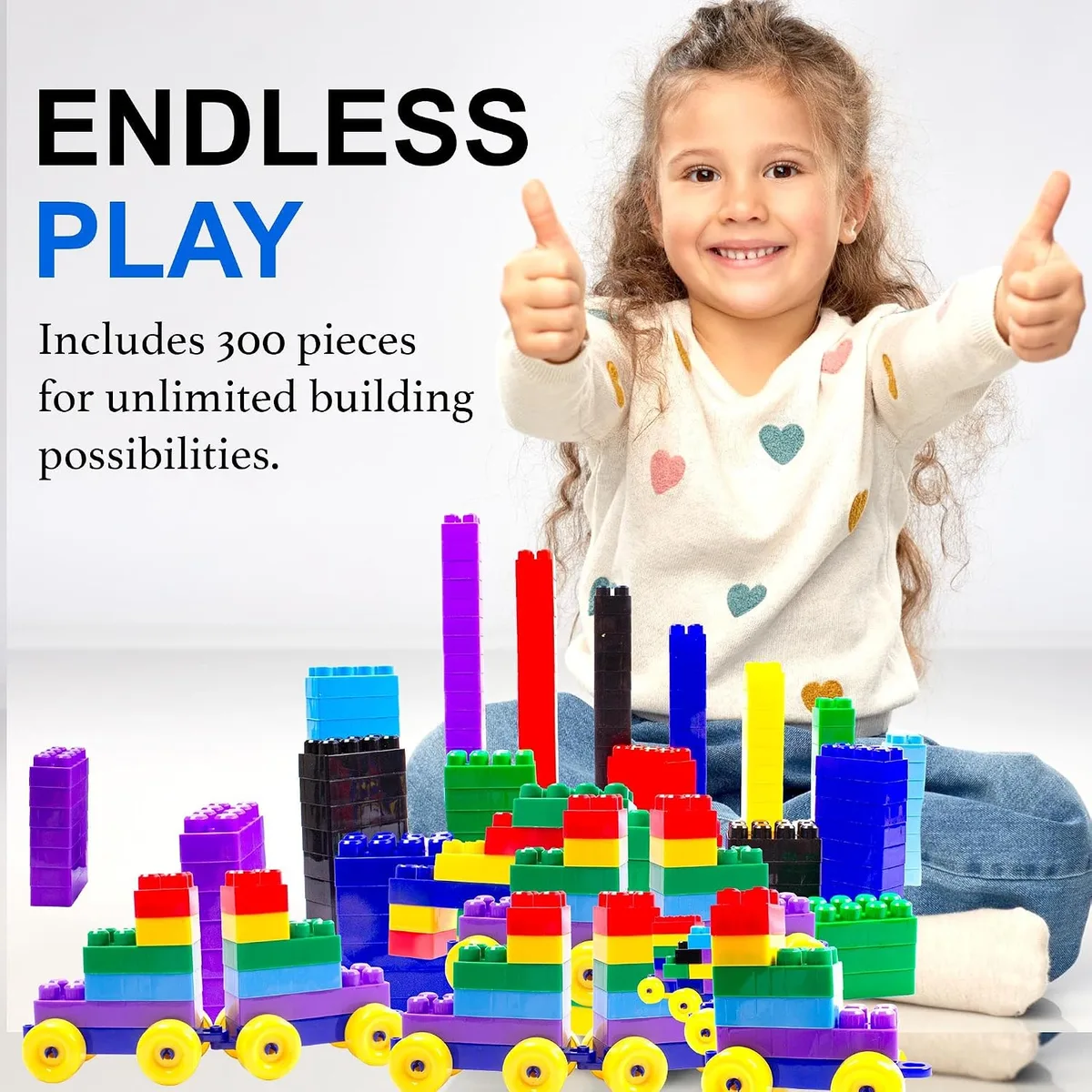 Dimple 300 Piece Large Building Blocks for Toddlers, Kids Interlocking Toys — image 8