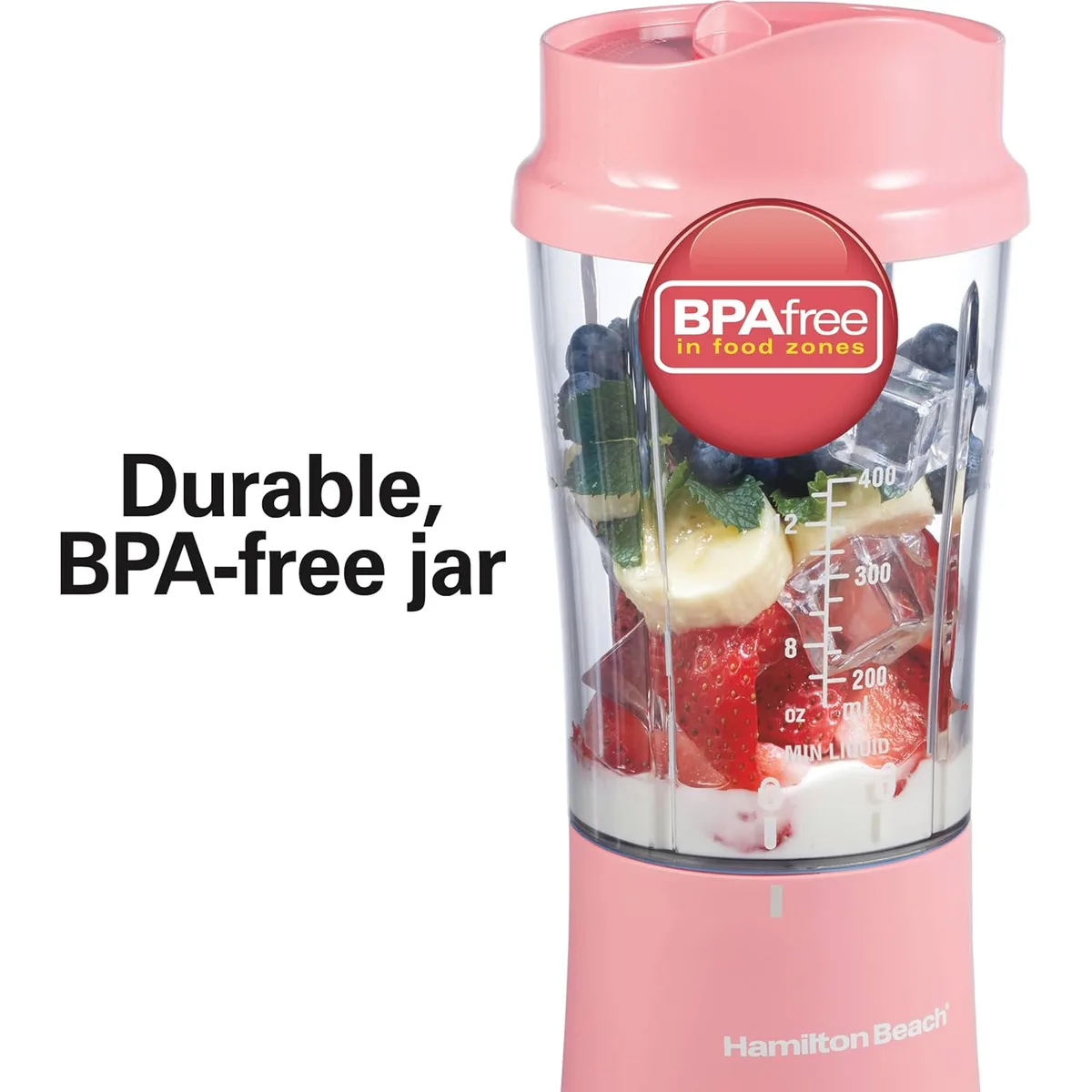 Hamilton Beach Portable Blender for Smoothies With 14 oz. Travel Jar — image 7