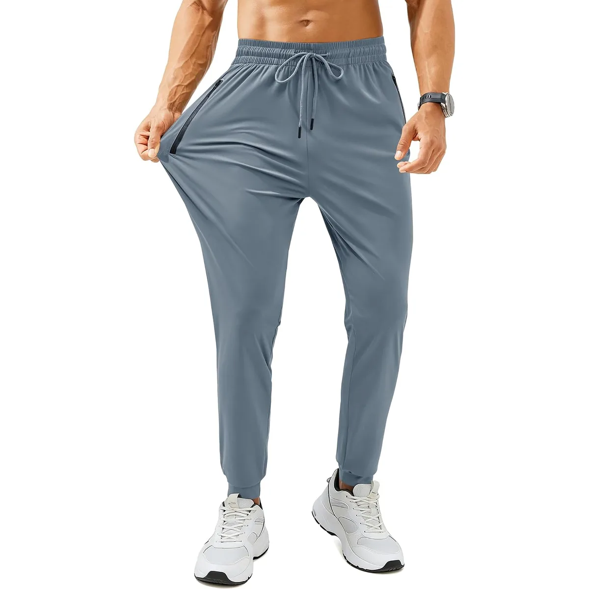 Mens Sweatpants with Zipper Pockets Lightweight Athletic Joggers for Workout Running Gym Track Casual Wear — image 8