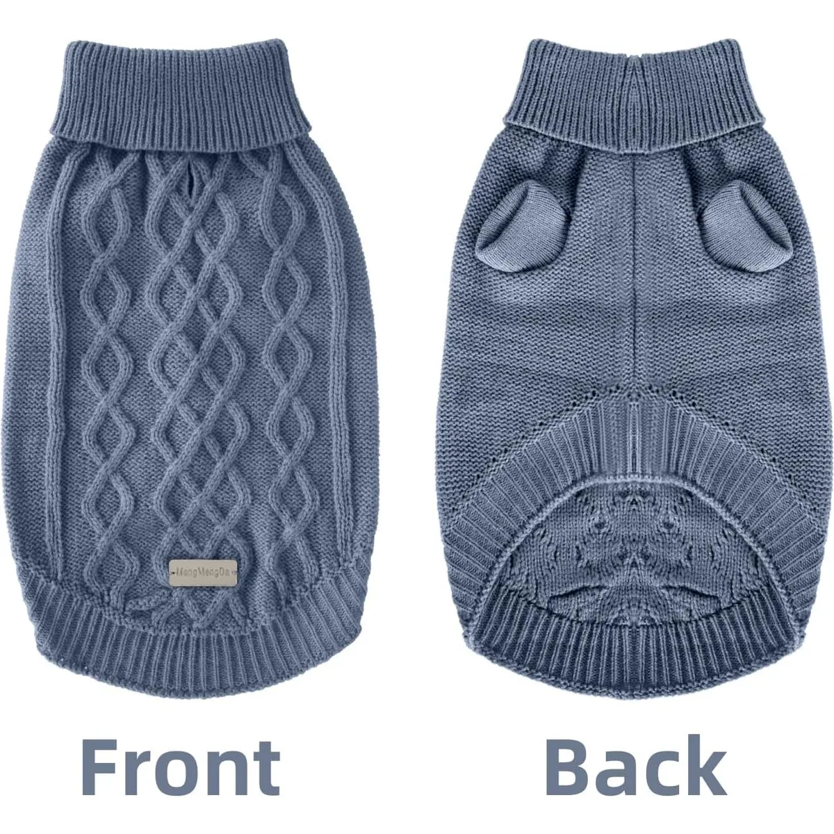 Small Dog Sweaters, Soft Knit Cold Weather Turtleneck Dog Clothes, Lightweight Warm Puppy Sweater for Chihuahua, Dachshund, Shih Tzu, Yorkie (Dark Blue, M) — image 8