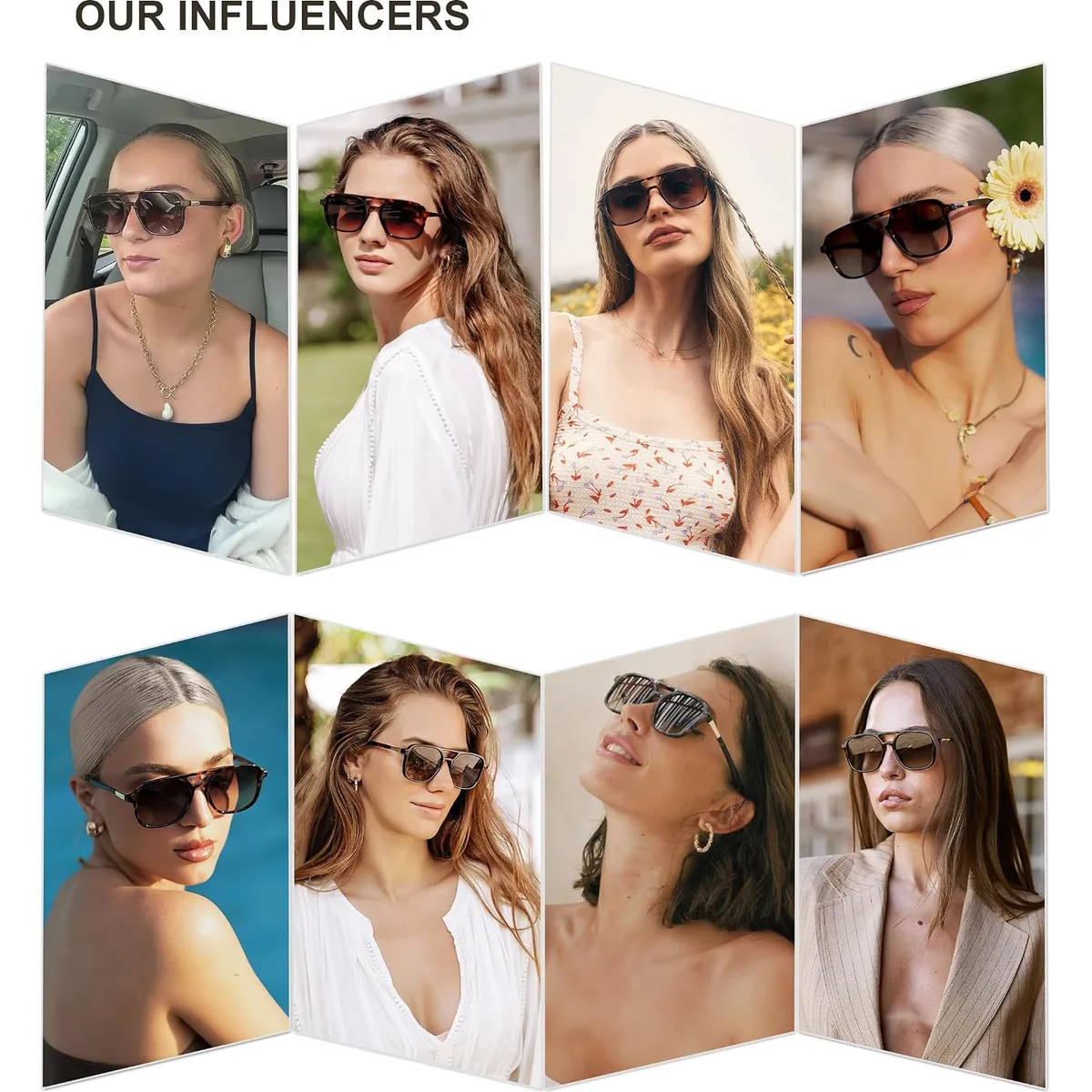 SOJOS Retro Aviator Sunglasses Womens Mens,Trendy Rectangle Shades SJ2202 — image 3