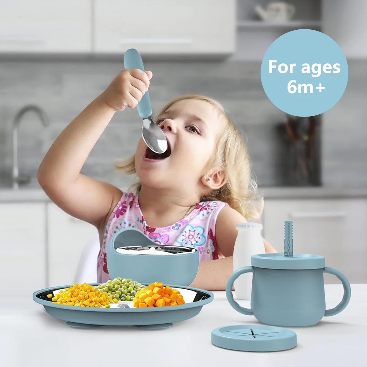 13PCS Baby Feeding Set, Removable Stainless & Silicone, Odor-Free — image 5