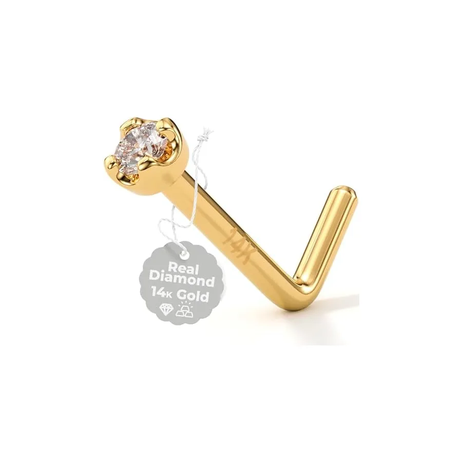 Body Candy 14K Solid Gold Nose Ring Studs — image 7