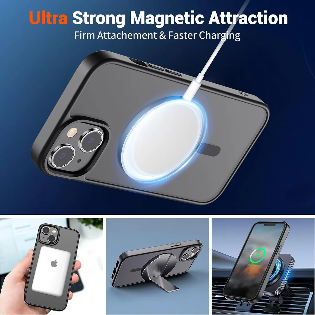 SUPFINE Magnetic for iPhone 13 Case/iPhone 14 Case Black — image 5
