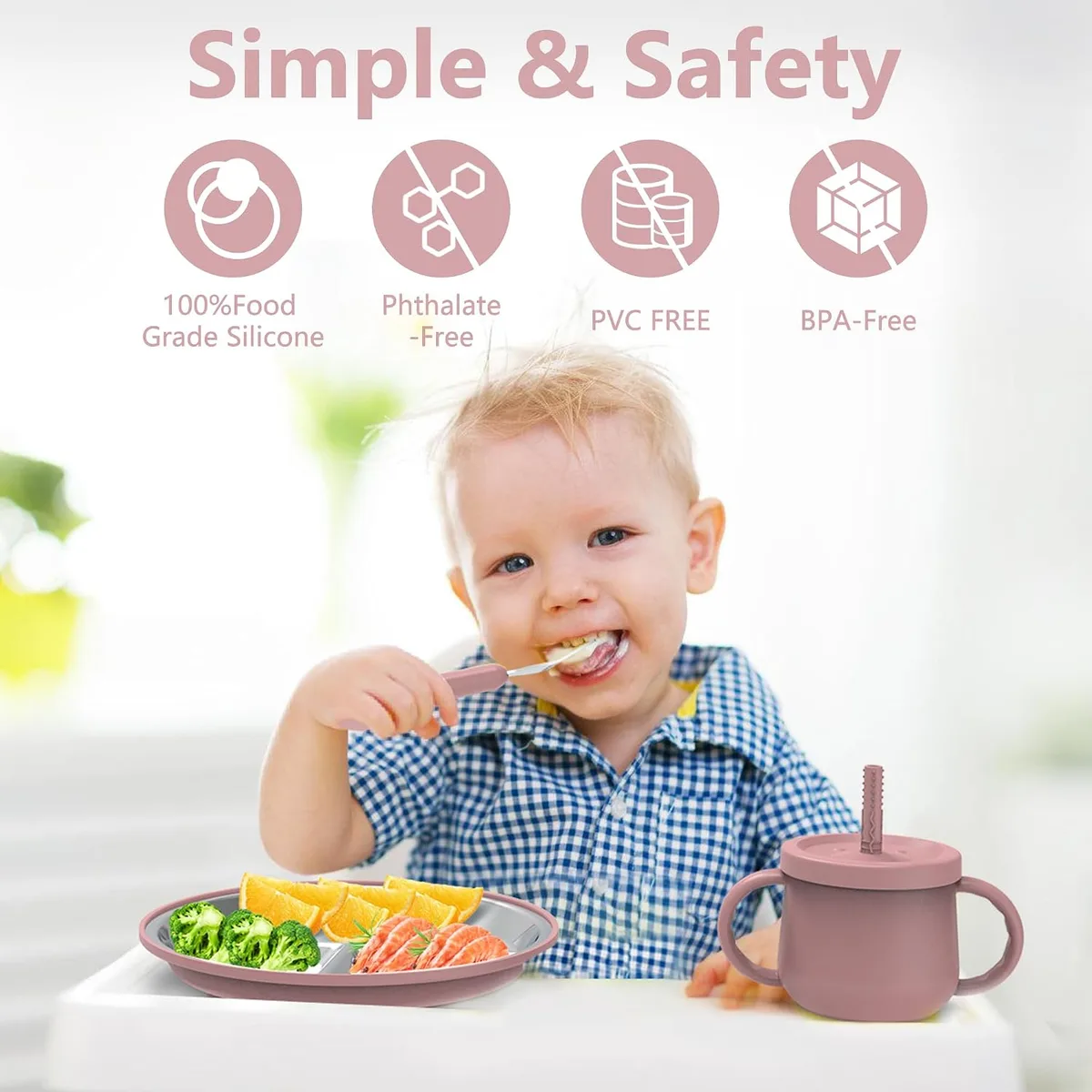 13PCS Baby Feeding Set, Removable Stainless & Silicone, Odor-Free — image 8