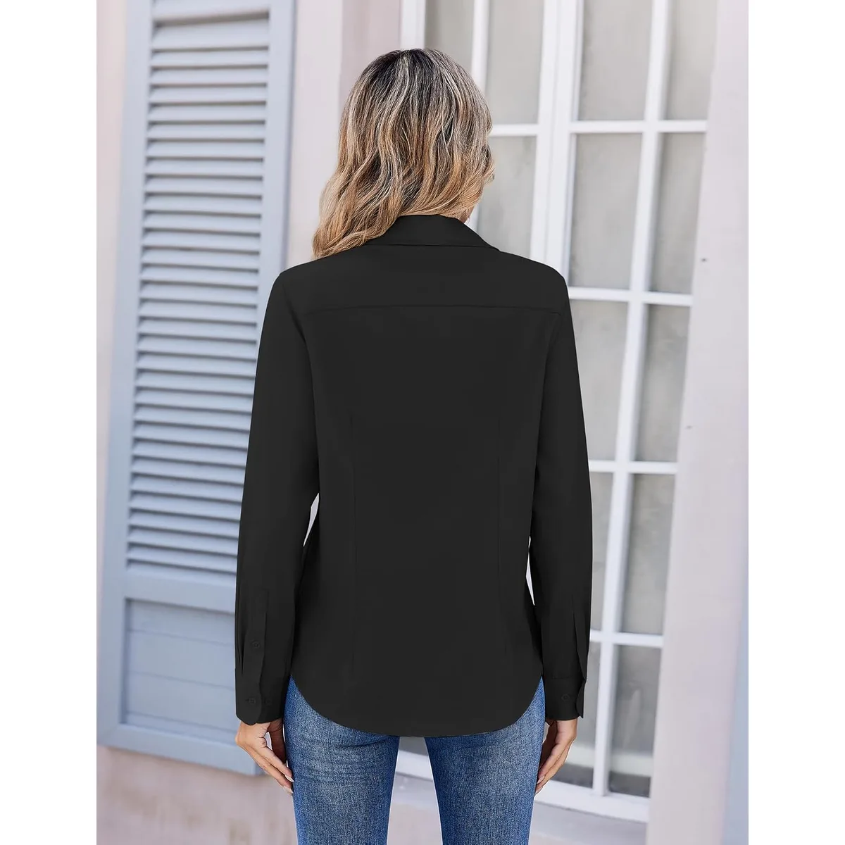 Zeagoo Women's Wrinkle Free Button Down Shirts Long Sleeve Business Tops — image 7