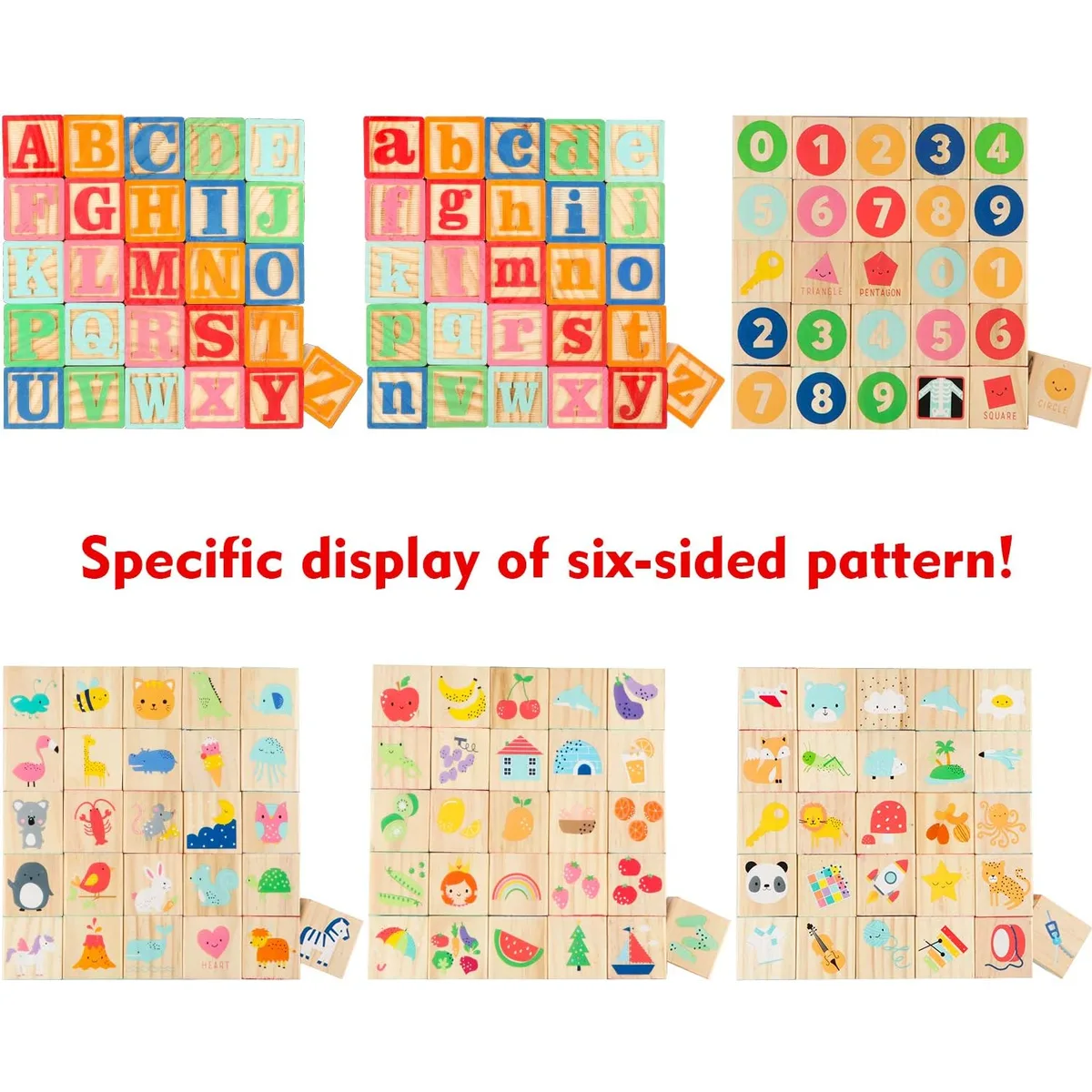 ABC Wooden Building Blocks for Toddlers 1-3 Large, 26 PCS Alphabet & Number Stacking Blocks, Educational Learning Toys for Boys Girls Kids Gifts 1.65'' — image 4