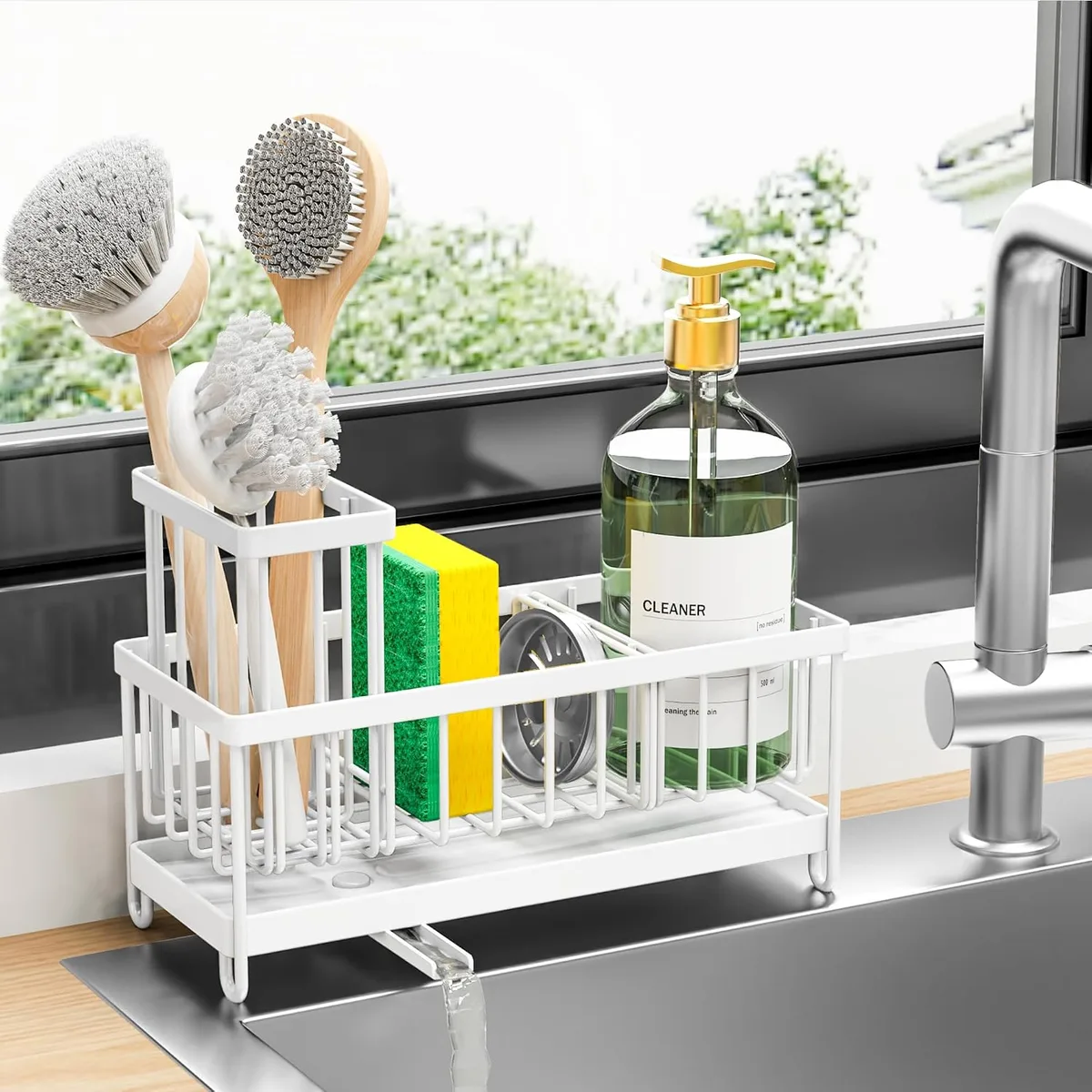 Cisily Sponge Holder for Kitchen Sink, Sink Organizer with Brush Holder — image 8
