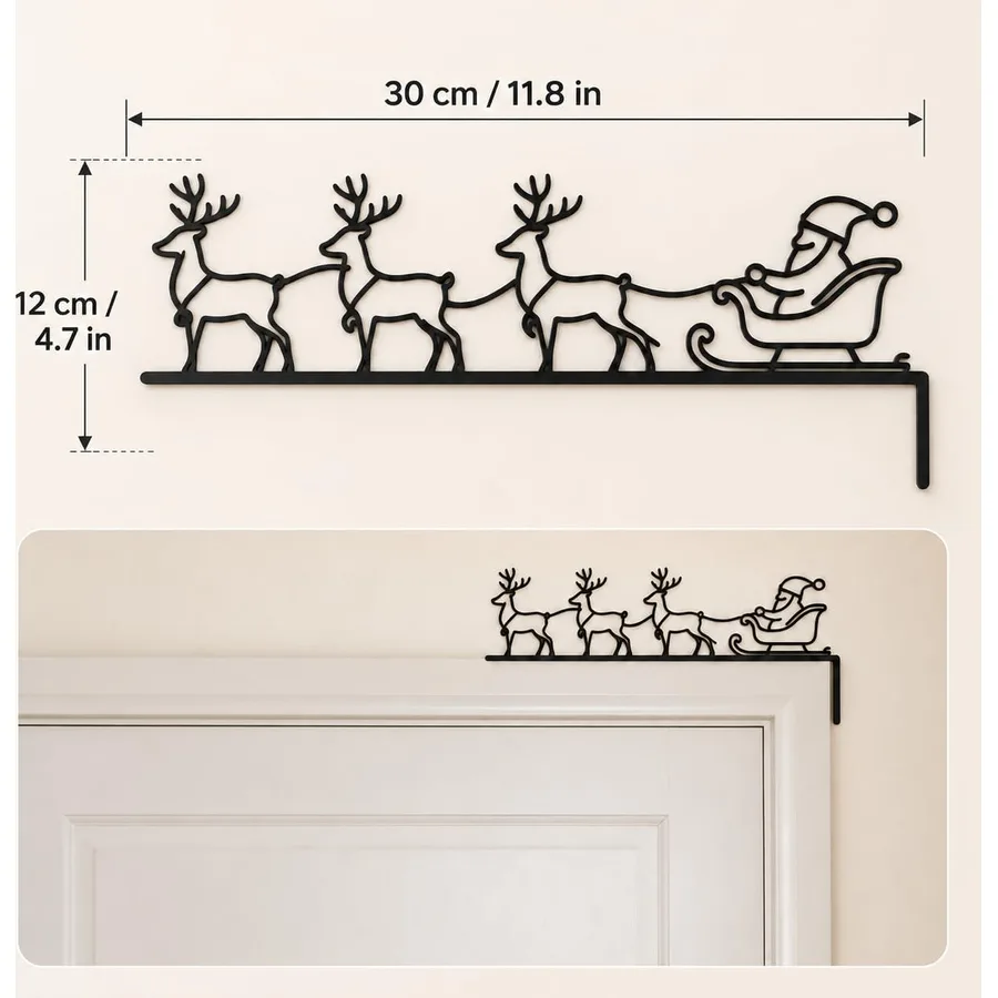 Iron Sleigh & Reindeer Christmas Door Topper — image 8