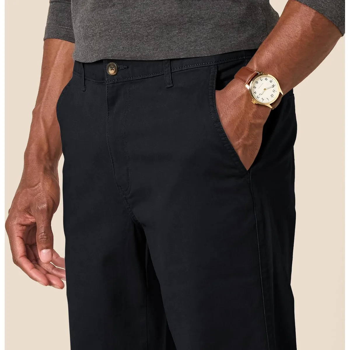 Amazon Essentials Men's Straight-Fit Chino Jogger Pants with Elastic Waist and Pockets — image 4