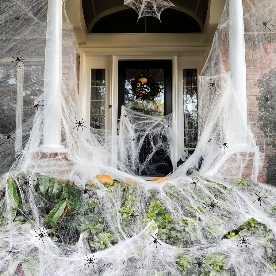 250g Spider Webs Halloween Decorations with 30 Fake Spiders — image 8