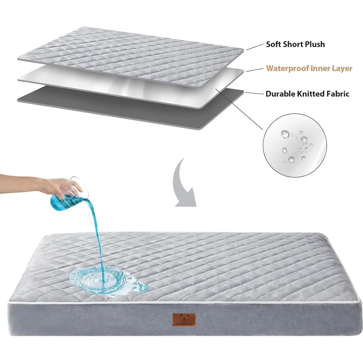 WNPETHOME Orthopedic Waterproof Extra Large Senior Dogs Bed for Comfy Sleep — image 5