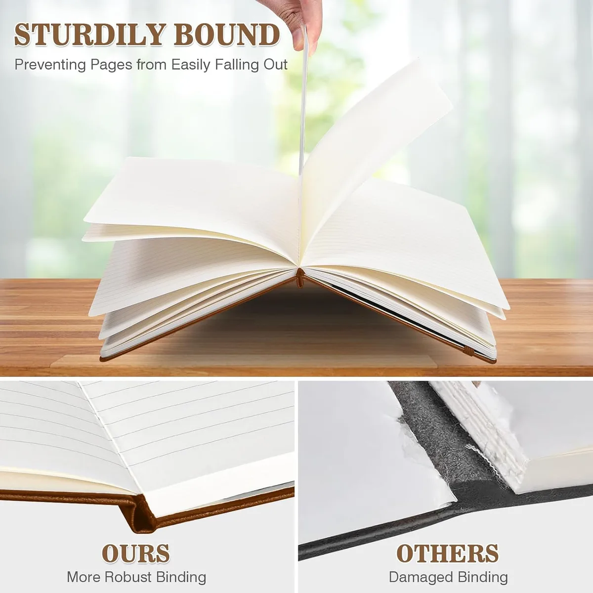 OMEYA Hardcover Journal Notebooks for Work: 4 Pack, A5 100gsm Lined Paper — image 5