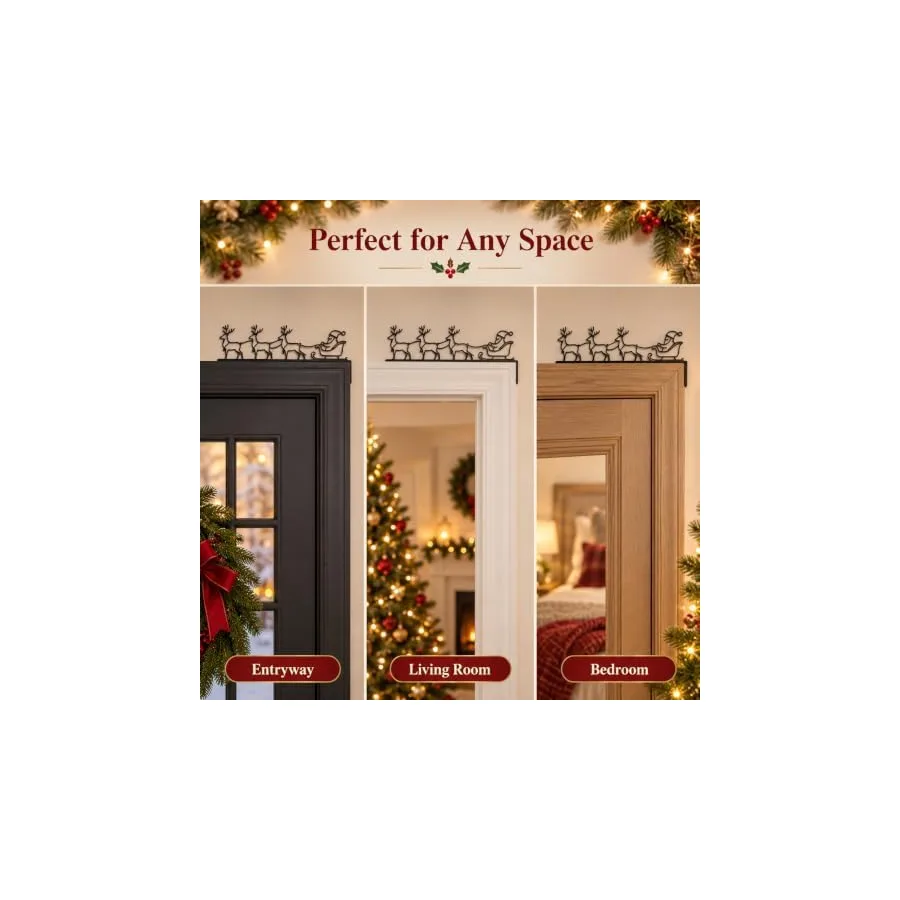Iron Sleigh & Reindeer Christmas Door Topper — image 4