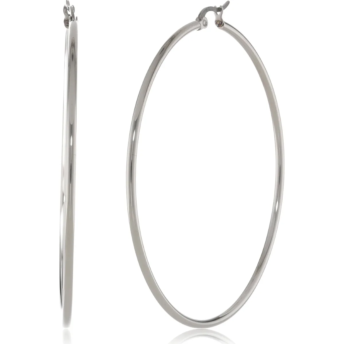 Amazon Essentials Stainless Steel Rounded Tube Hoop Earrings 50mm , previously Amazon Collection — image 8