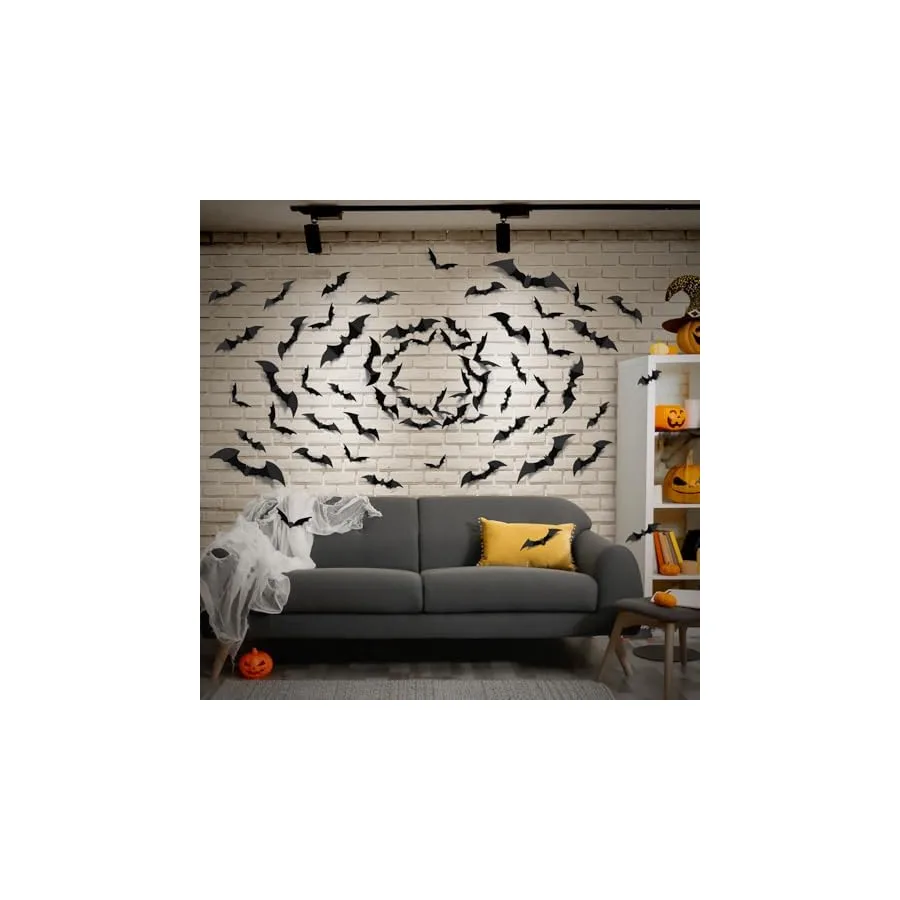 Halloween Bat Wall Decor, 100 Pcs — image 5