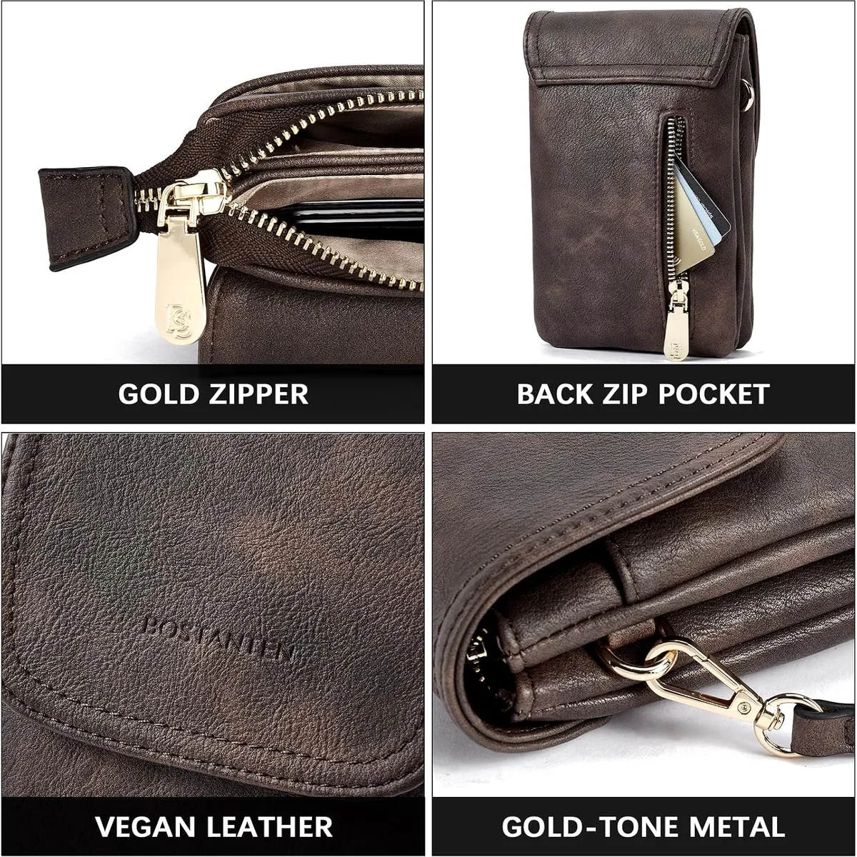 BOSTANTEN Small Crossbody Bag for Women Designer Cell Phone Purse — image 8