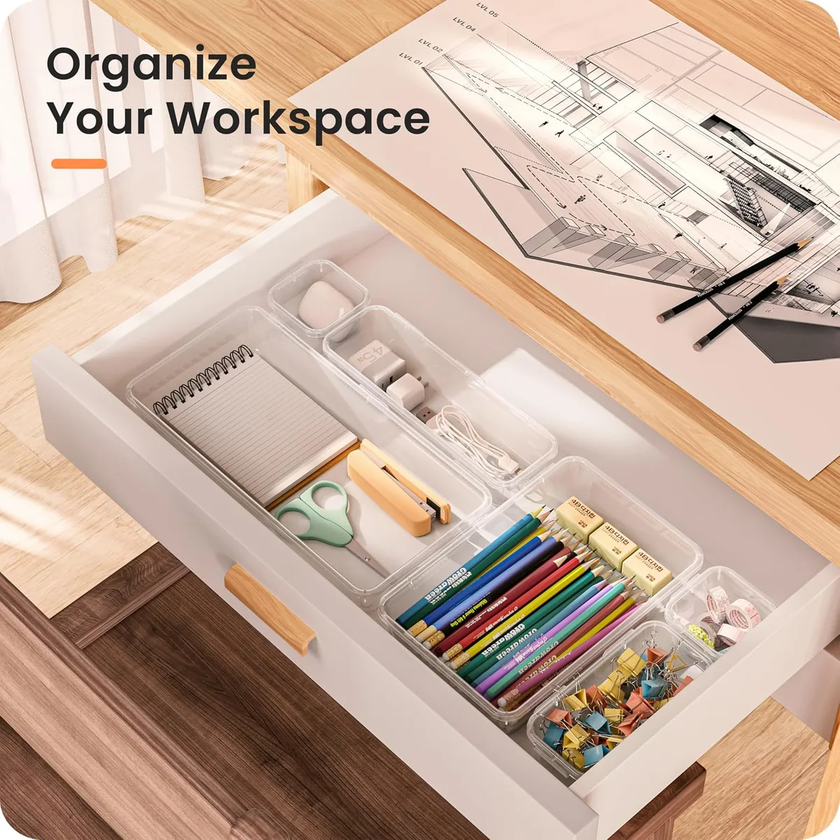 A-LuGei 【Military Grade】 Drawer Organizer for Vanity Bathroom Makeup Desk — image 3