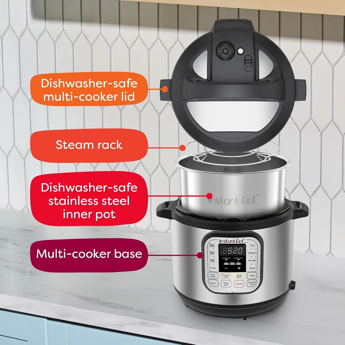 Instant Pot Duo 6 Qt 7-in-1 Electric Pressure Cooker, Stainless Steel — image 6