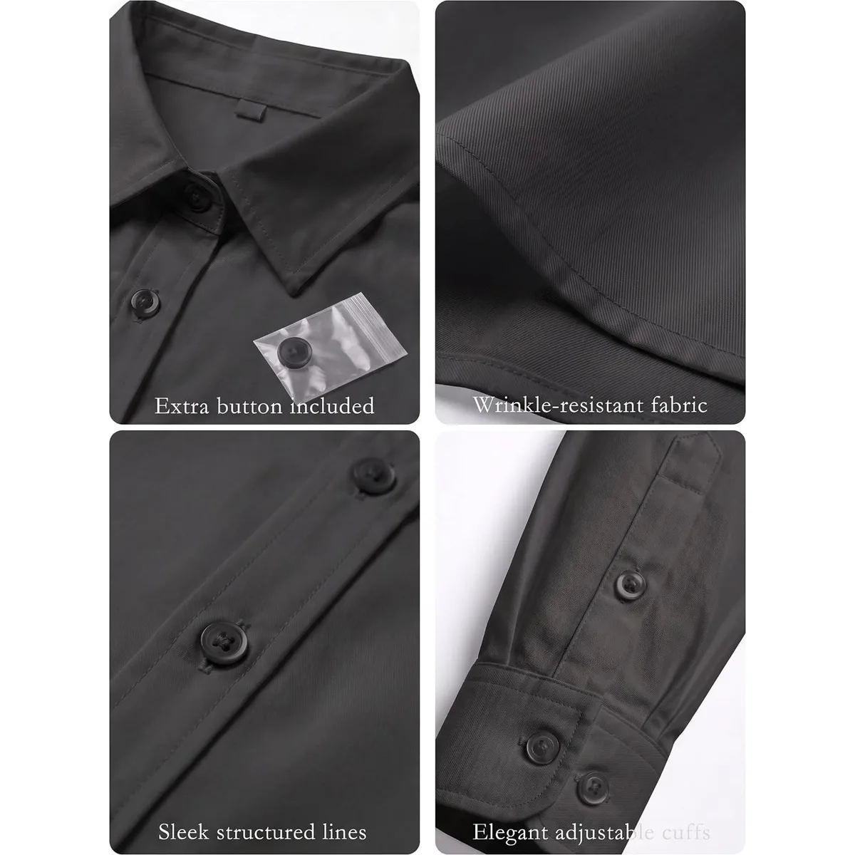 Zeagoo Women's Wrinkle Free Button Down Shirts Long Sleeve Business Tops — image 5