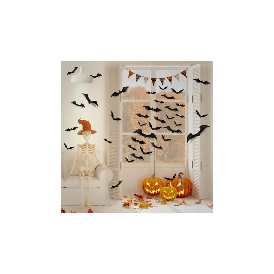 Halloween Bat Wall Decor, 100 Pcs — image 7