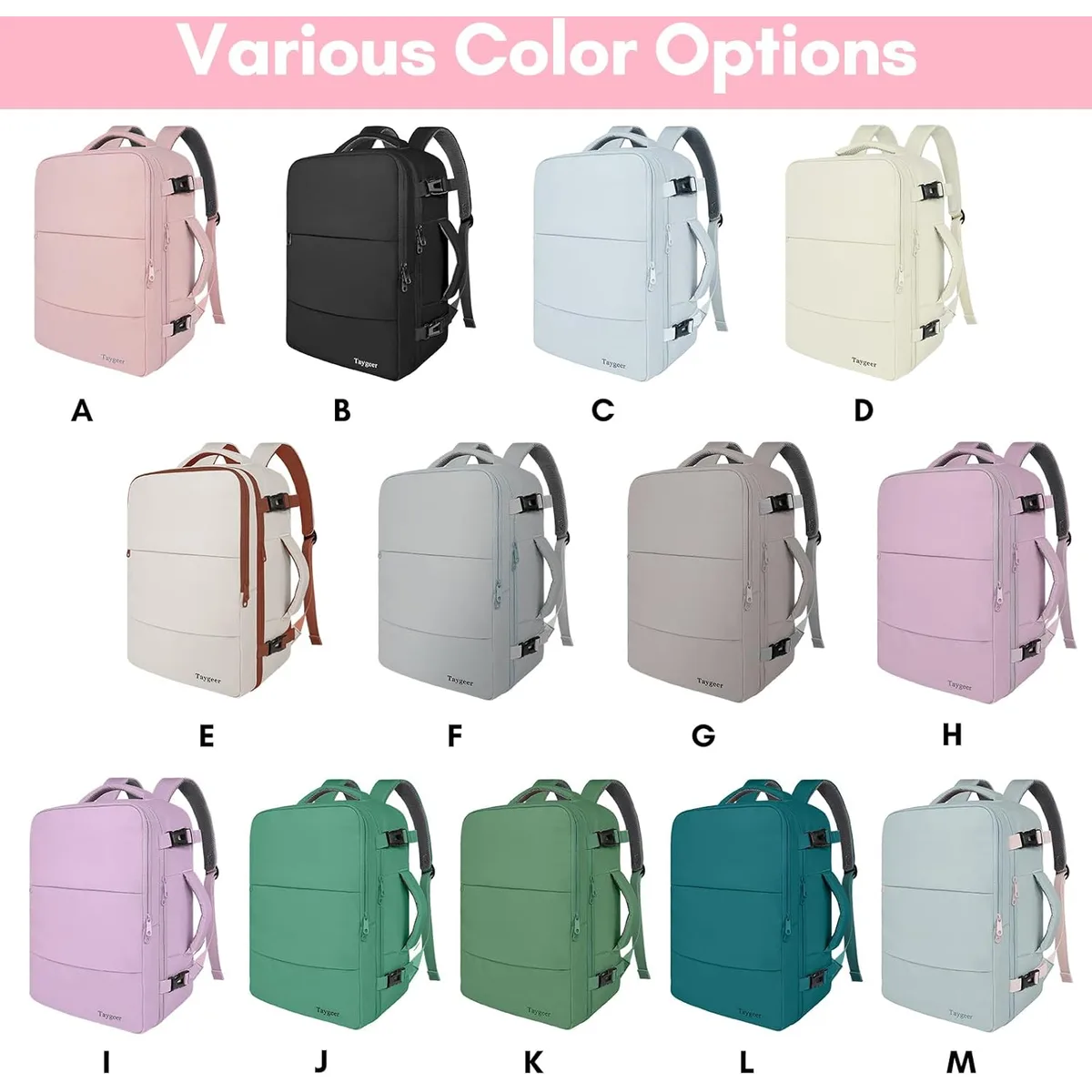 Taygeer Travel Backpack for Women, TSA Carry On Backpack Flight Approved — image 2