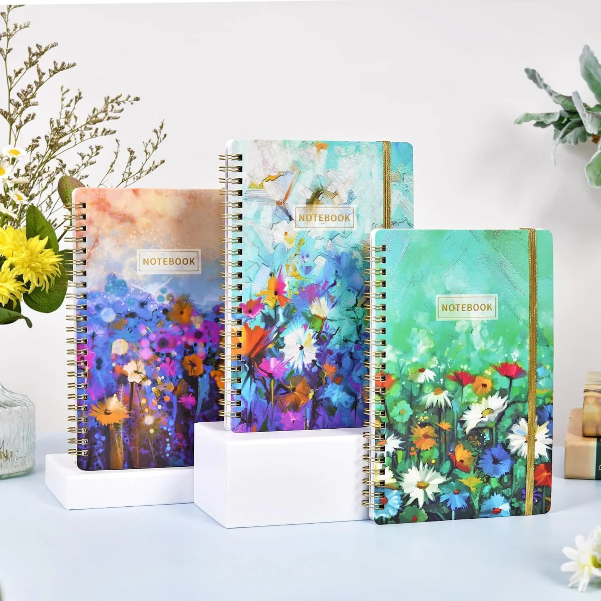 Spiral Notebook - 3 Pack A5 Ruled Journal Notebook, 8.3'' × 6'', 3 × 160 Pages, Journal for Women, College Ruled Notebook, Spiral Notebook with Back Pocket, Great Notebooks for School, Home & Office — image 6
