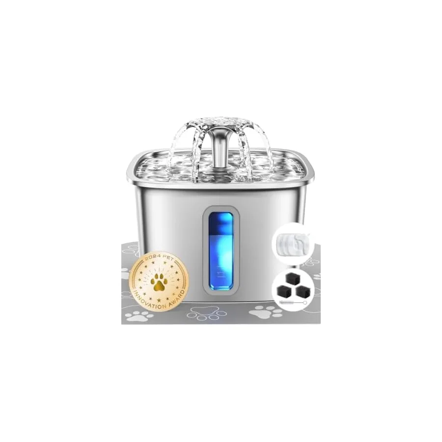 Veken Innovation Award Winner Stainless Steel Cat Water Fountain, 108oz, C1 — image 2