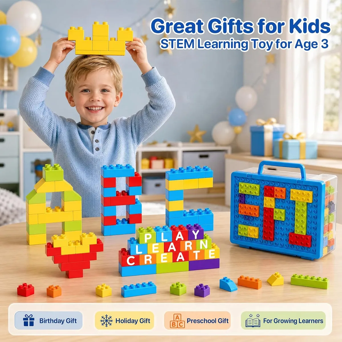 Large Building Blocks for Toddlers: 42 Learning Blocks & 50 Activity Cards — image 6