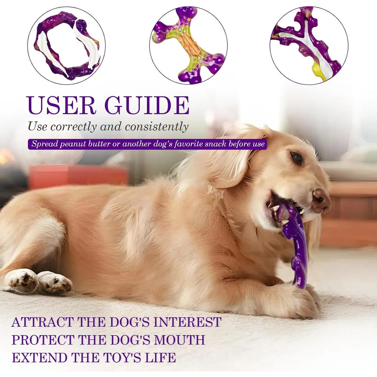 Frienhund Tough Dog Toys for Aggressive Chewers 3 Pack, Indestructible Dog Toys for Large Dogs, Dog Chew Toys, Aggressive Chew Toys to Keep Them Busy, Dog Toy for 30-75lbs Medium/Large Breeds — image 6
