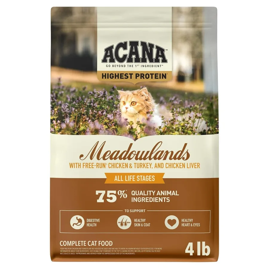 Grain-Free Dry Cat Food Meadowlands Recipe 4lb Bag