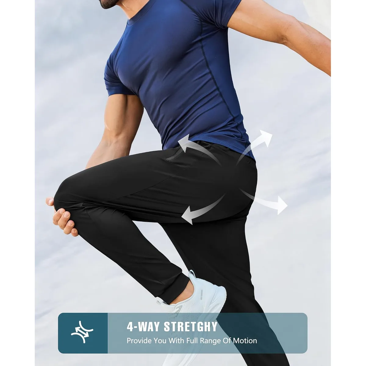 Mens Sweatpants with Zipper Pockets Lightweight Athletic Joggers for Workout Running Gym Track Casual Wear — image 5