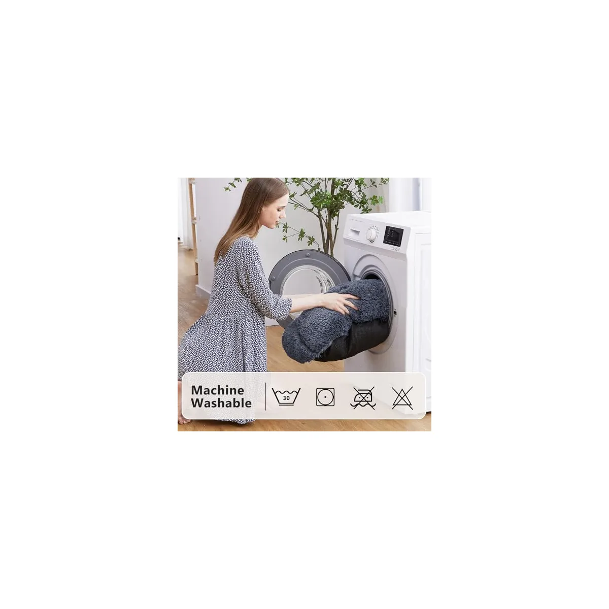 MIXJOY Orthopedic Dog Bed Comfortable Donut Cuddler Round Pet Beds Ultra Soft Washable Dog and Cat Cushion Bed 30'', Dark Gray — image 6