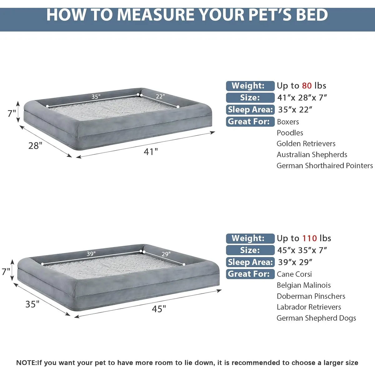 WNPETHOME XL Extra Large Orthopedic for Senior Dog Bed Comfy Sleeping — image 5