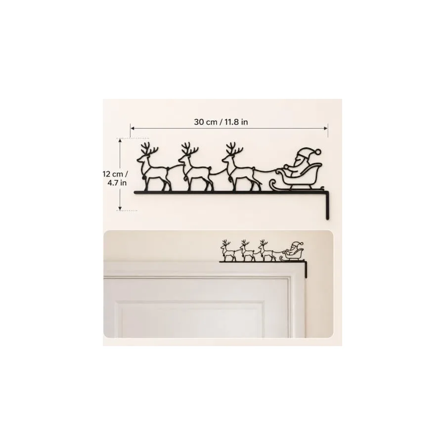 Iron Sleigh & Reindeer Christmas Door Topper — image 3