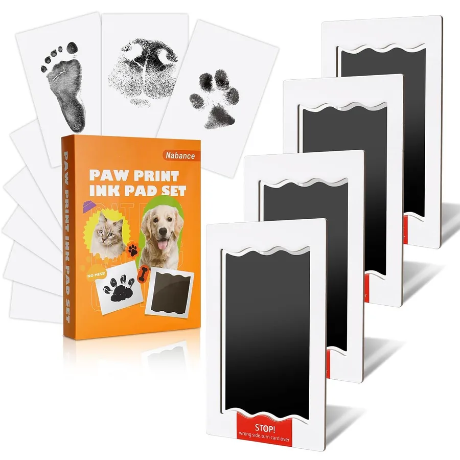 Nabance Inkless Paw Print Kit for Dogs,Cats,Pet Keepsake Mess Free Ink Pads