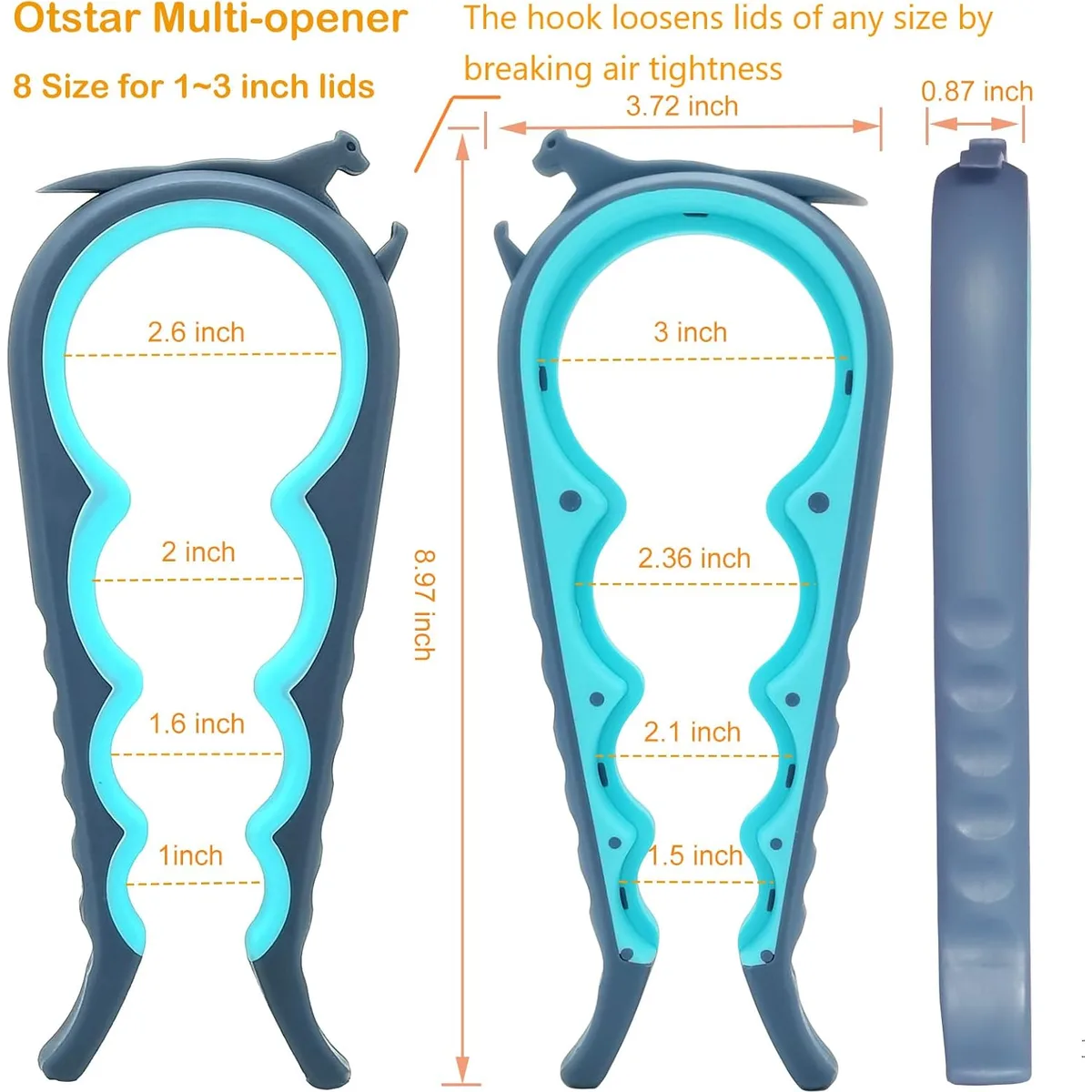 Otstar Jar Opener & Bottle Opener for Seniors with Arthritis, Weak Hands — image 2