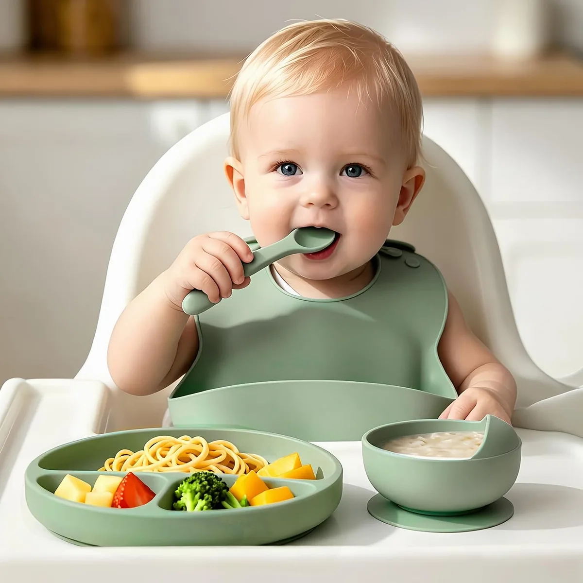 19 Pcs Silicone Baby Feeding Set Eating Essentials for Newborn — image 7