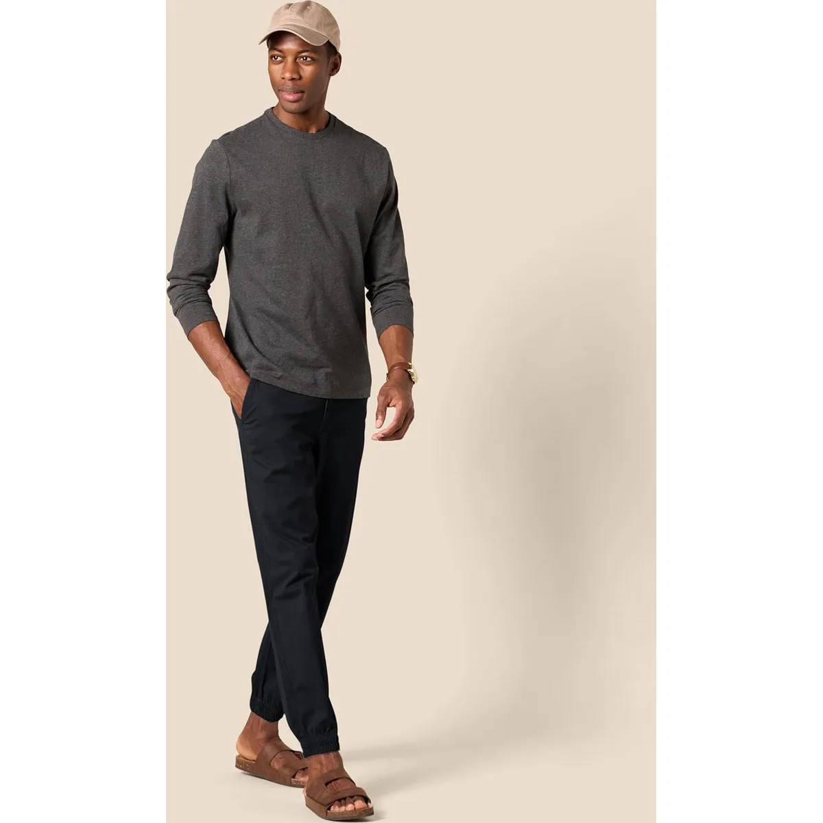 Amazon Essentials Men's Straight-Fit Chino Jogger Pants with Elastic Waist and Pockets — image 5