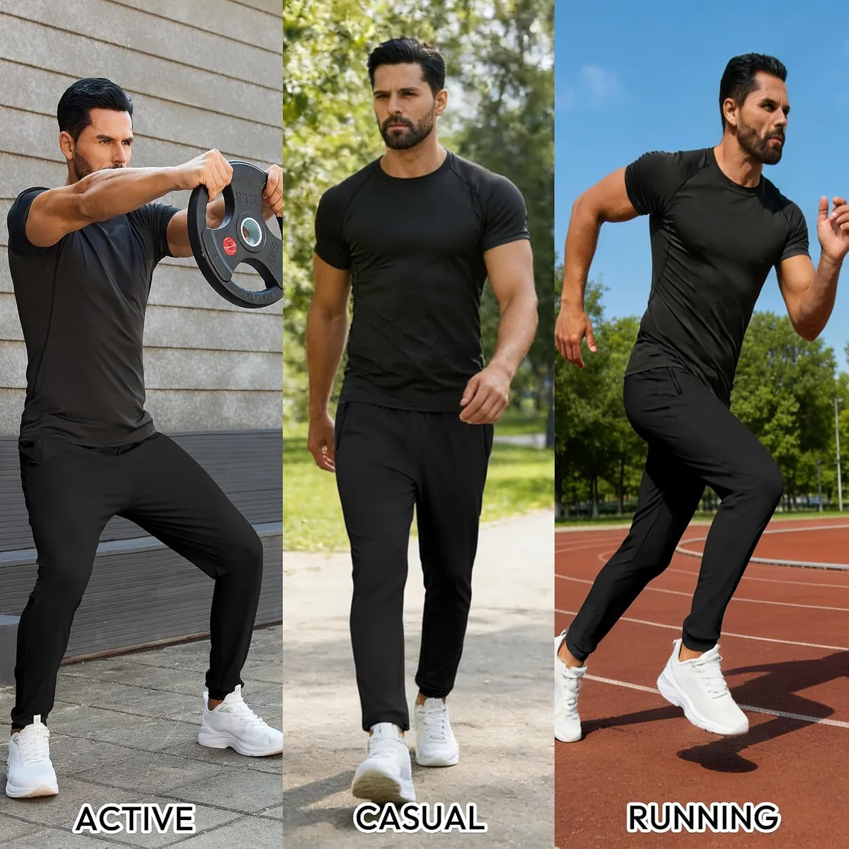 Mens Sweatpants with Zipper Pockets Lightweight Athletic Joggers for Workout Running Gym Track Casual Wear — image 6